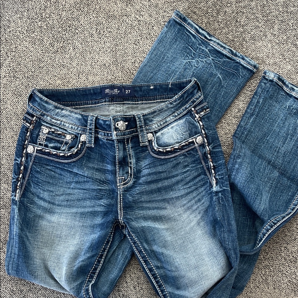 Miss Me Distressed Blue Boot Cut Jeans